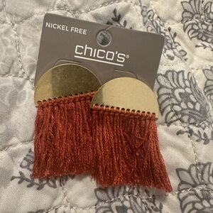 Chico's Orange Fringe Earrings